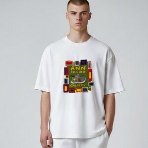 Vintage Y2K Ann Jacob Gallery Kinard Art Graphic T-shirt White Size L